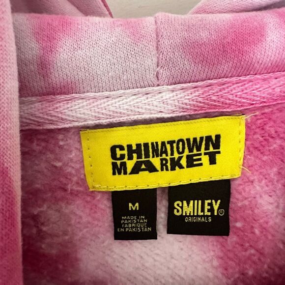Chinatown Market Women’s Medium Pink Tie Dye Hoodie Sweatshirt - Picture 3 of 6